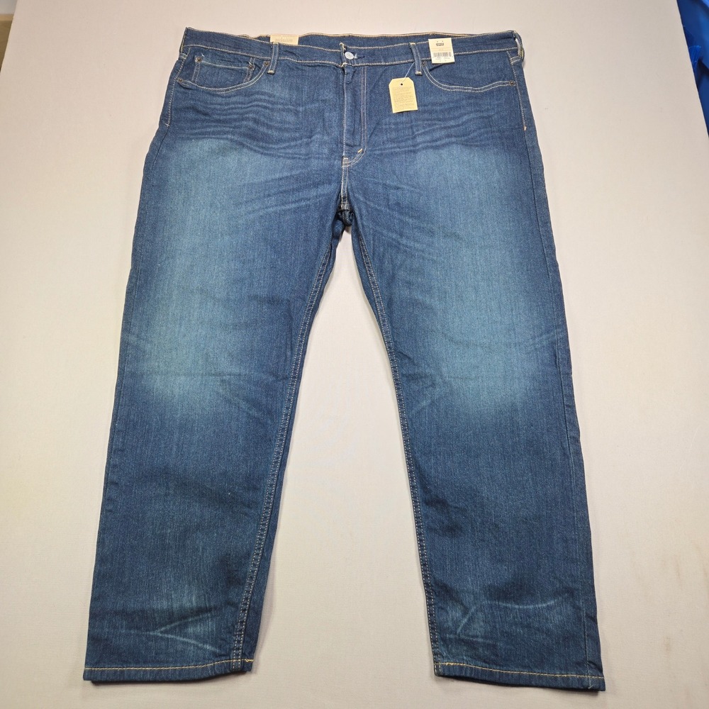 Levi's 502‎ Taper Jeans Stretch Tapered Leg Blue Denim Mens 46x30